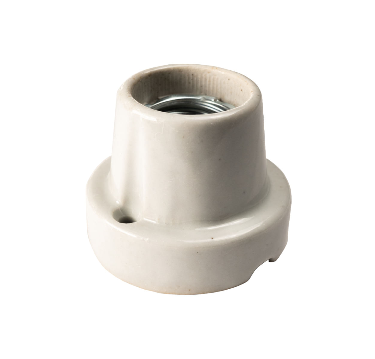 Base Recta E-27 Porcelana Blanca